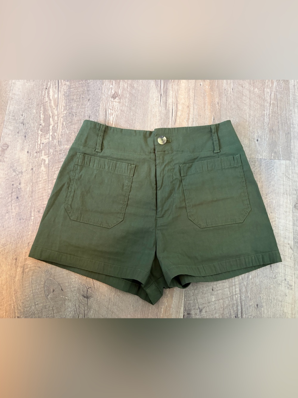 Maeve by Anthropologie The Colette Olive Green Utility Shorts Size 29